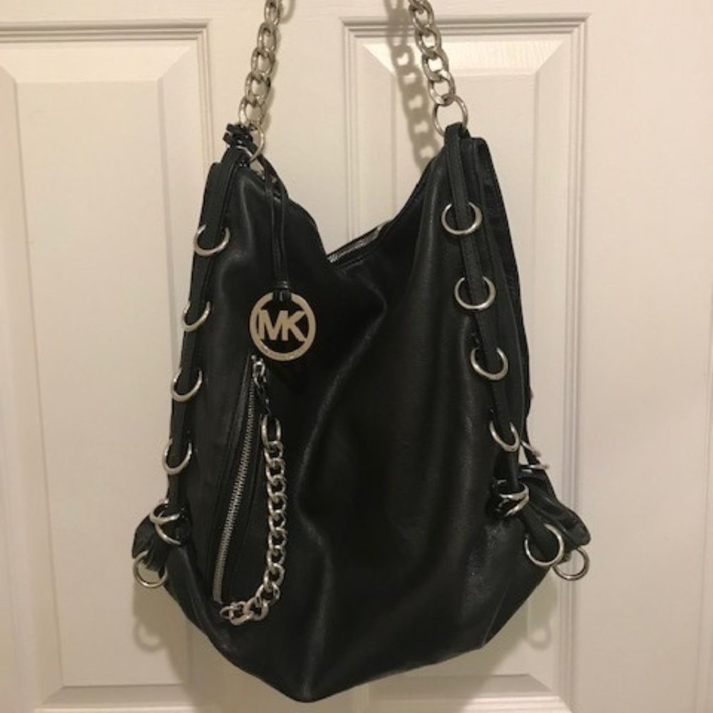 Michael Kors Handbag - Black Leather Slouchy Hobo